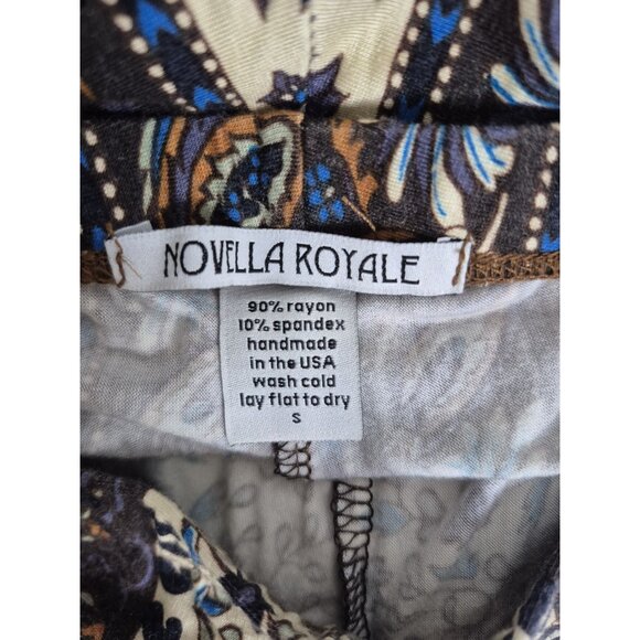 Novella Royale Janis Boho Floral Bell Bottoms Pants Size Small - Picture 5 of 6